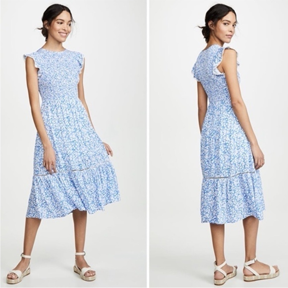 Lost & Wander Blue Floral Midi Dress